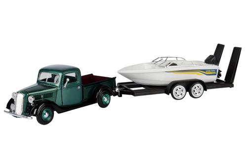 Diecast Model - 1937 Ford Pickup with Speed Boat Trailer
