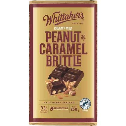 Whittaker’s Block Peanut & Caramel Brittle 250g - (Pack of 12)