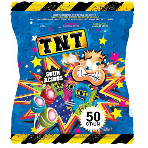 TNT Lollipops Sour 14g - (Pack of 48)