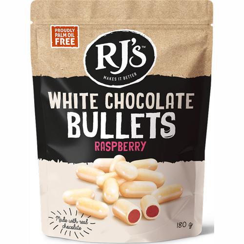 RJ’s White Raspberry Bullets 180g - (Pack of 12)