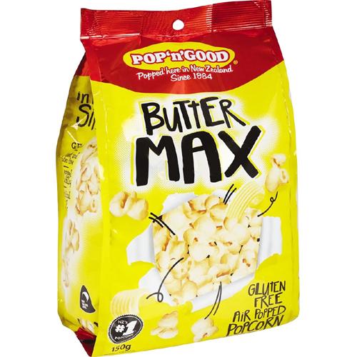 Pop N Good Butter Max Popcorn 150gm - (Pack of 8)