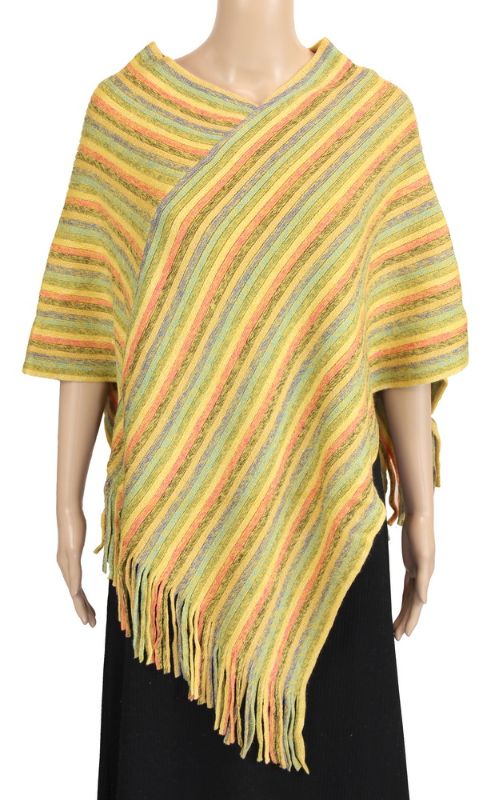 Poncho - Diagonal Stripes (Yellow)