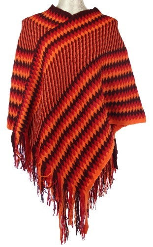 Gina Zigzag Poncho ORANGE