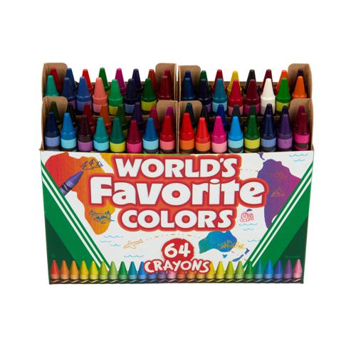 Crayola Worlds Favorite Colors Crayons 64Pk with Sharpener