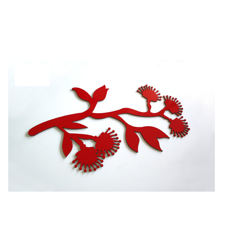 Vibrant Pohutukawa wall art featuring lush red blossoms, celebrating Kiwi culture and perfect for any home decor.