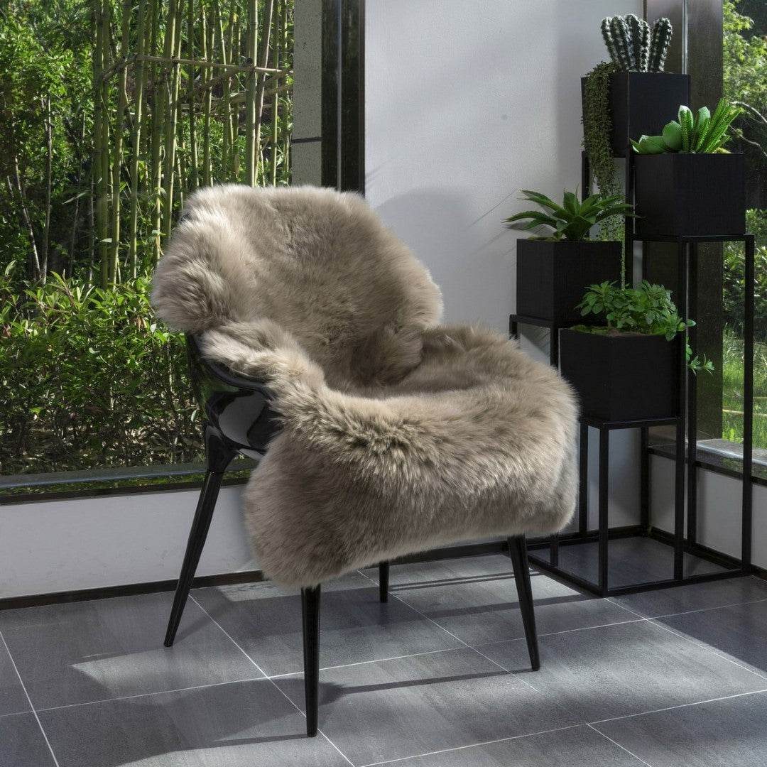 Kaikoura Long Wool Single Nz Sheepskin - Taupe (60 X 90cm)