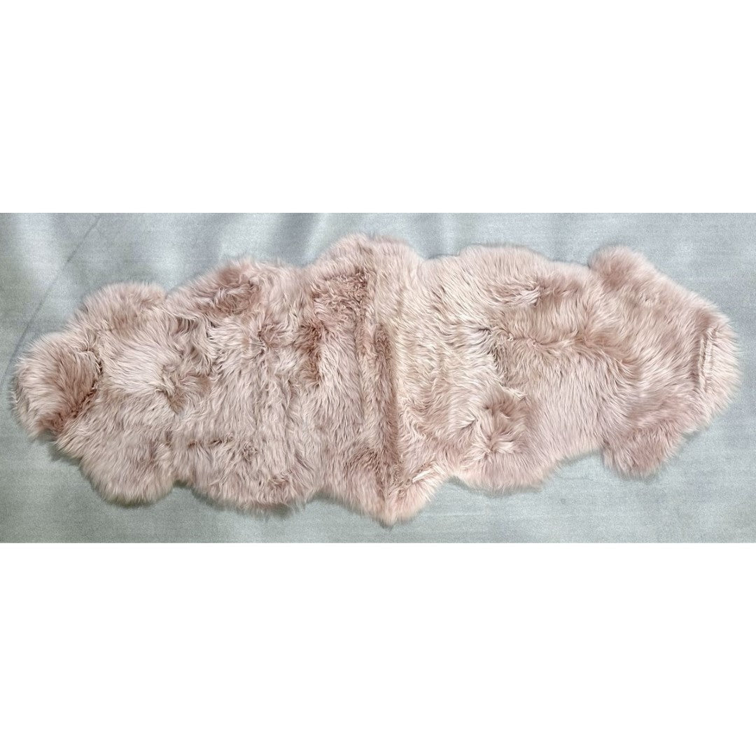 Kaikoura Long Wool Double Nz Sheepskin - Rose (60cm X 1.8m)