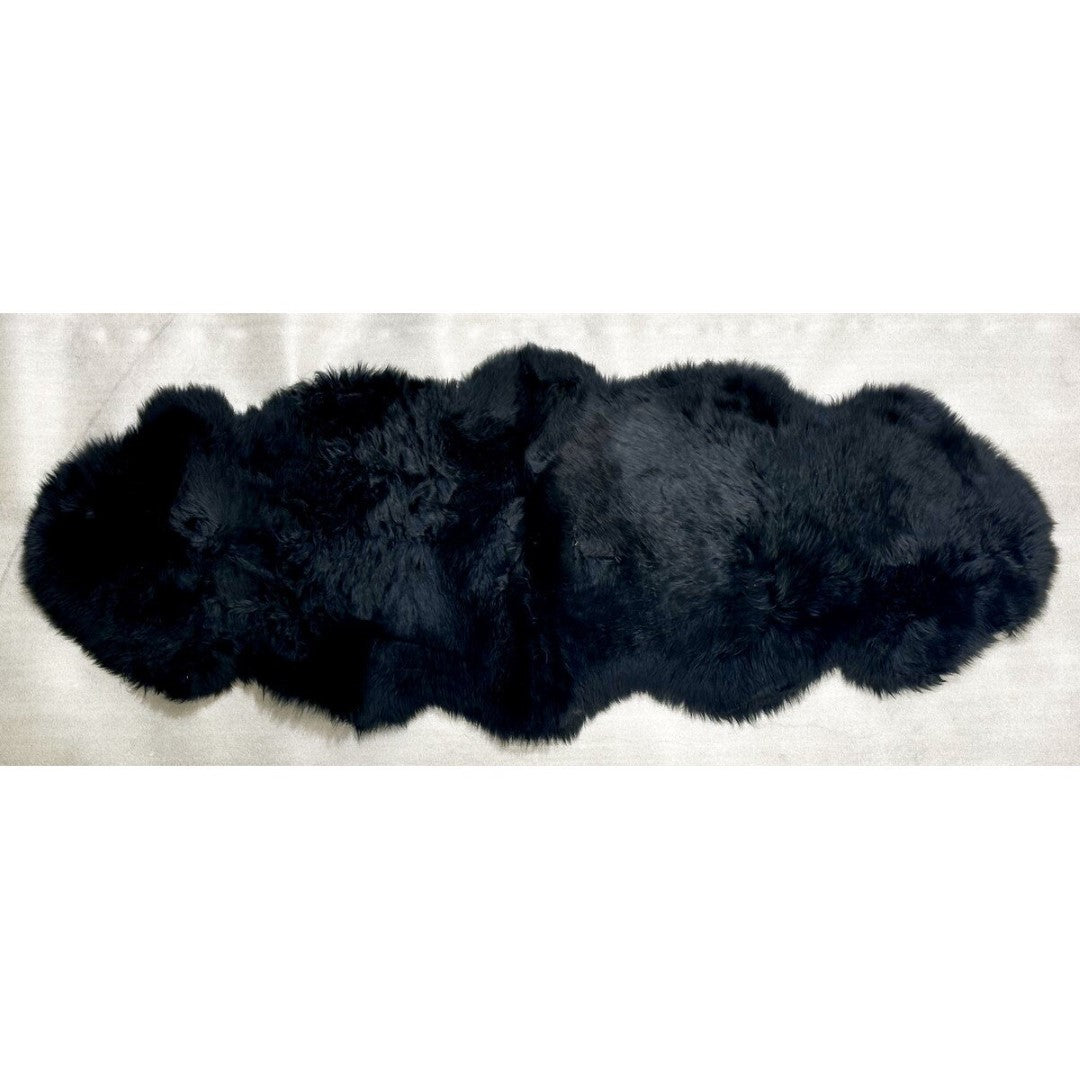 Kaikoura Long Wool Double Nz Sheepskin - Black (60cm X 1.8m)