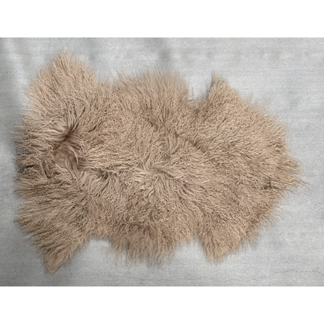 Tibetan Long Wool Single Sheepskin - Camel (60 X 90cm)