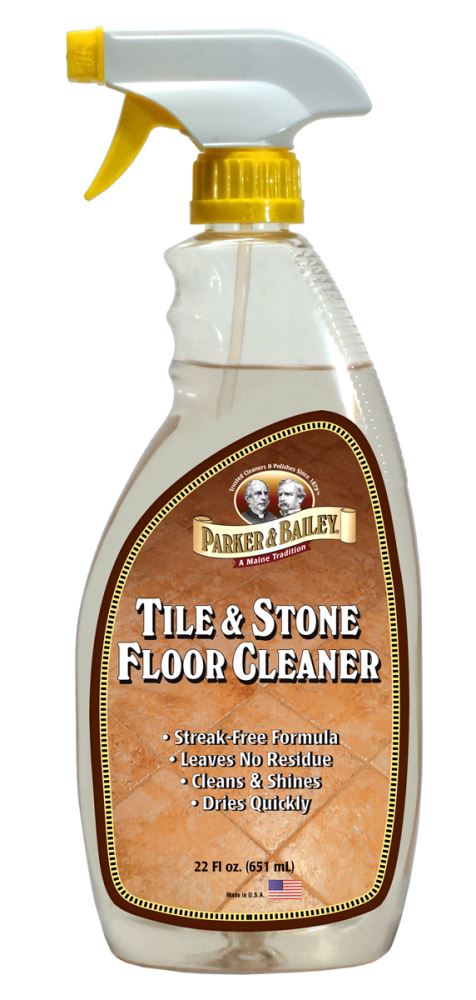 Parker Bailey Tile & Stone Cleaner in 22 fl oz bottle, eco-friendly, non-toxic, perfect for all hard surface floors.