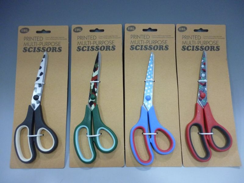 Print Scissors - 21cm 2 Tone (Set Of 6 Assorted)