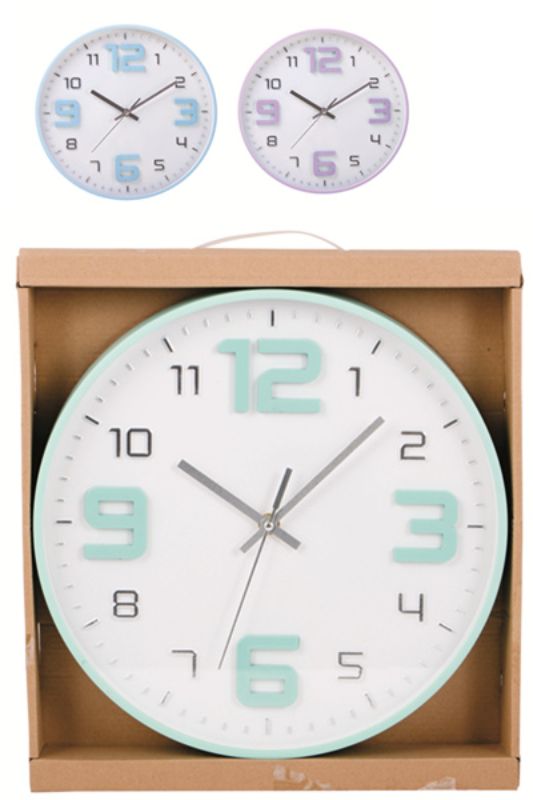 Clock - Easy To Read 30cm (Set Of 3 Assorted)