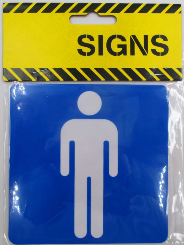 Plastic Sign - Male Toilet Symbol (Set Of 4)