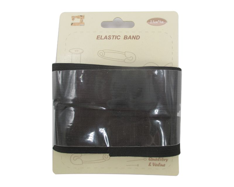 Elastic Band - Black 4m (Set Of 12)