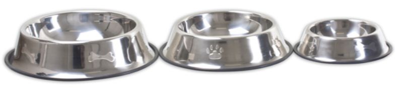 Embossed Dog Bowl - Srainless Steel 29.5cm (Set Of 2)