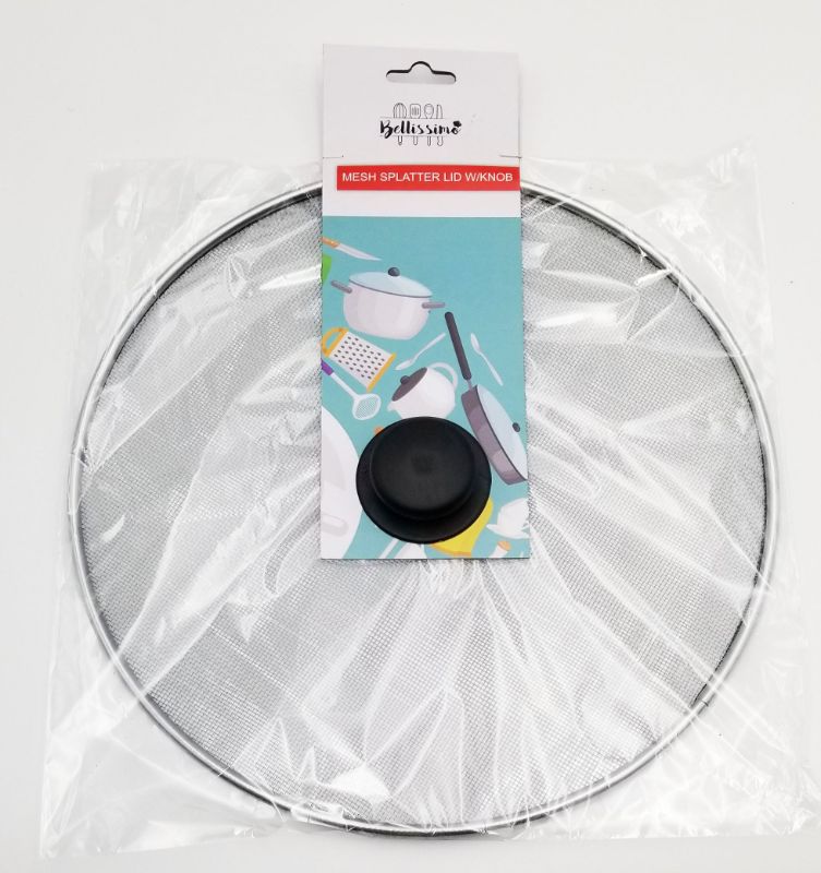 Mesh Splatter Lid With Knob (Set Of 3)