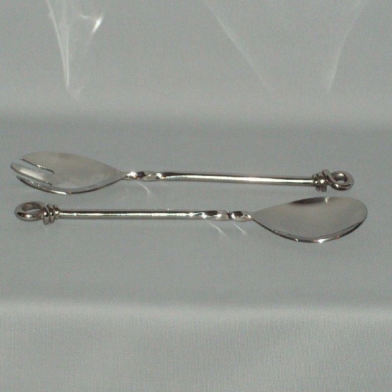 Twisted Salad Servers - Stainless Steel (28cm)