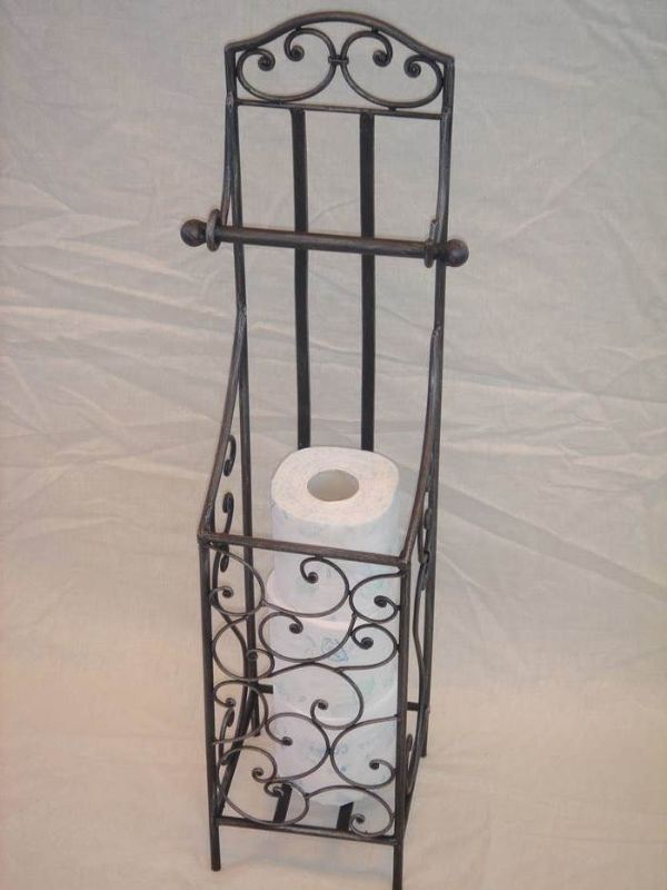 Toilet Roll Holder  W/Basket - Satin Black