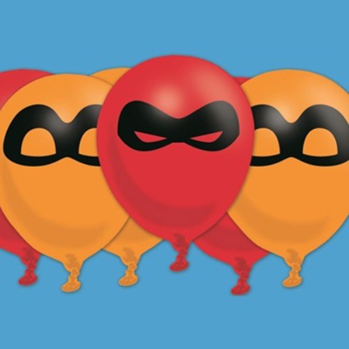 Vibrant 30cm Incredibles 2 latex balloons in assorted colors, perfect for themed parties and celebrations. Pack of 6.
