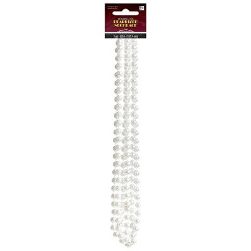 Elegant Roaring 20's faux pearl necklace, 157cm long, capturing vintage glamour and timeless style.
