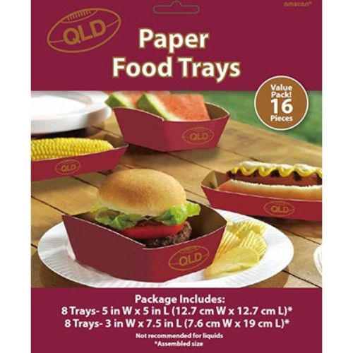 Pack of 16 eco-friendly cardboard food trays for hot dogs and pies, perfect for events and easy cleanup.
