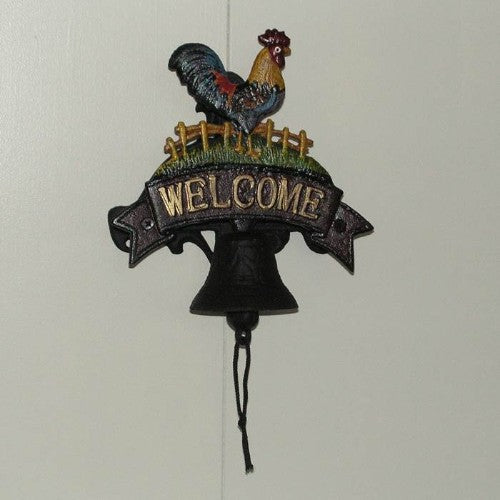 Welcome Bell 20x20cm Rooster