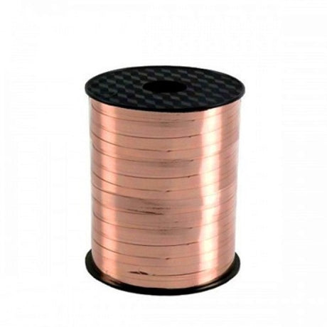 Ribbon Curling Rose Gold Roll, 225m, elegant for party decorations and gift wrapping, easy to curl for stylish accents.
