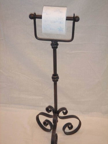 Toilet Roll Holder - Free Standing Silver/Copper 75cm