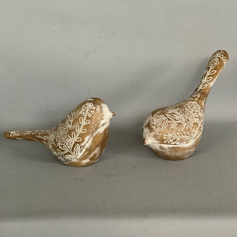 Ornaments- Floral Birds 16cm (Set of 2)