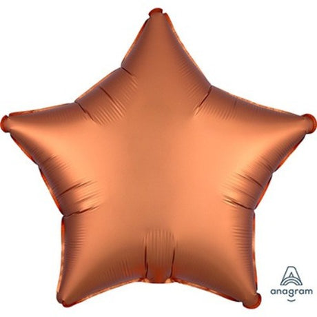 45cm star-shaped amber satin luxe foil balloon, self-sealing and perfect for elegant celebrations and decor.