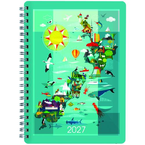 2027 Weekly Diary Collins Kiwi Vibe A63 Wirebound Set of 3