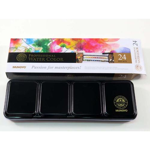 Professional Watercolour Paint Mungyo 24 Half Pan Set