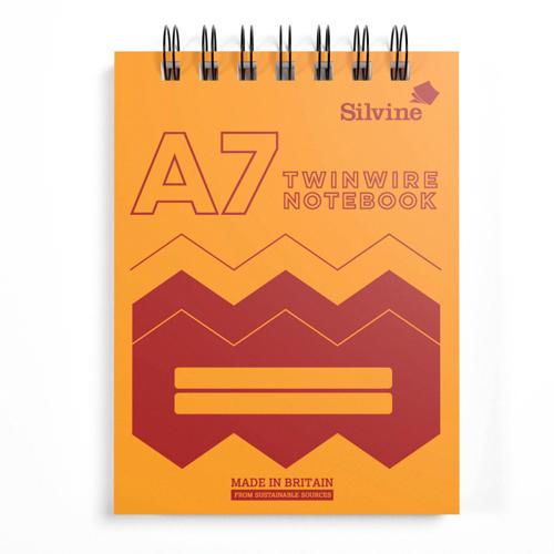 A7 Twin Wire Lined Notebook Silvine Polypropylene 160 Pages