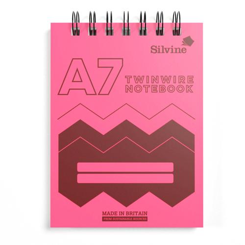 A7 Twin Wire Lined Notebook Silvine Polypropylene 160 Pages