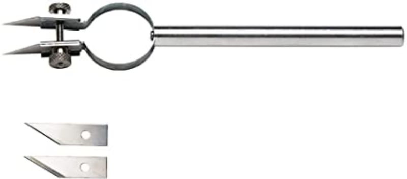 Adjustable dual flex cutter set for precise cutting in various materials, includes ergonomic grip and extra blades.