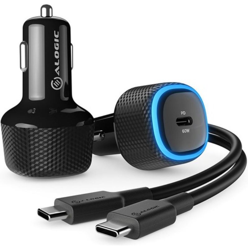 Alogic Rapid USB-C Car Charger - 60W Power Delivery for Laptops, Tablets and Pho
