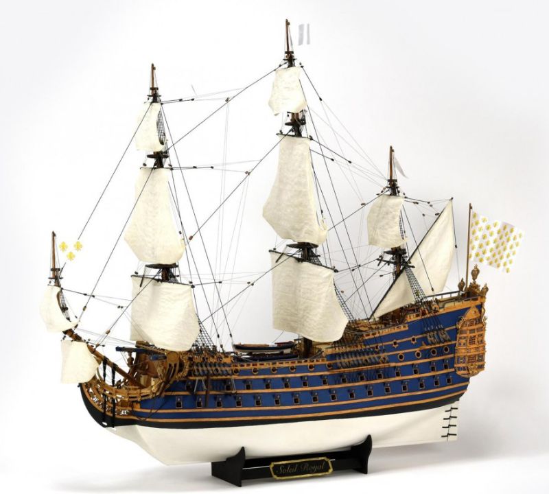 Wooden Ship and Fittings - (King Louis XIV Warship)