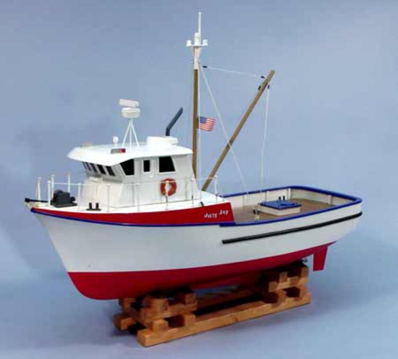 24-inch Jolly Jay Fishing Trawler model featuring detailed balsa wood planking and capable of radio control operation.