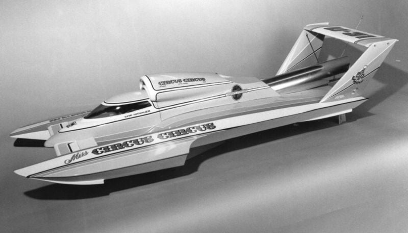 Vibrant 43-inch wooden model ship in hot pink and ice white, perfect for enthusiasts and custom builds.