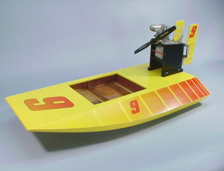 31-inch mahogany and birch plywood Big Swamp Buggy model boat for remote-controlled adventures on water and shore.