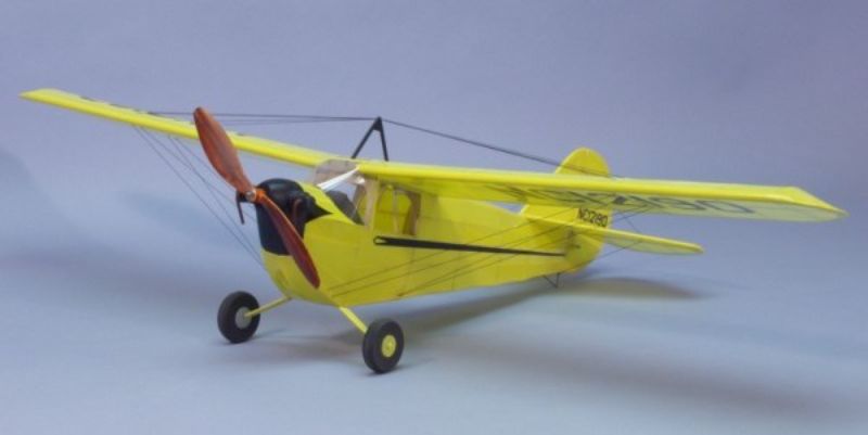 Balsa wood Aeronca C-3 glider kit with 40" wingspan, perfect for hobbyists and R/C flight enthusiasts.