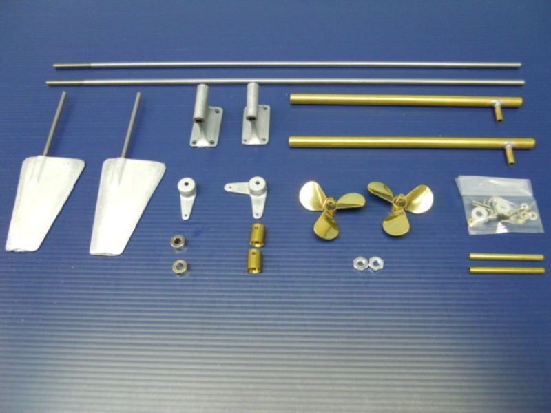 Wooden Ship Fittings Kit for twin screw model boats, ideal for Dauntless and American Enterprise with durable components.