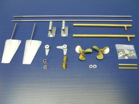 Wooden Ship Fittings Kit for twin screw model boats, ideal for Dauntless and American Enterprise with durable components.