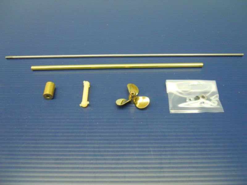 Wooden Ship Fittings Kit #1259 with brass propeller and essential components for model shipbuilding efficiency.