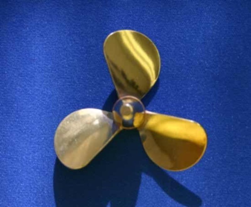 3-blade bronze propeller with 2" diameter and 2.0" pitch for enhanced marine performance and durability.