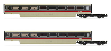 Hornby Class 370 APT TRBS coach pack featuring two detailed coaches, ideal for enhancing model railway layouts.