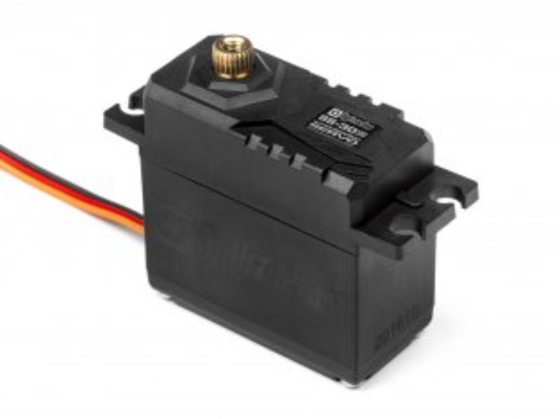 High-performance water-resistant servo for RC cars, with 8kg-cm torque and metal gear durability.