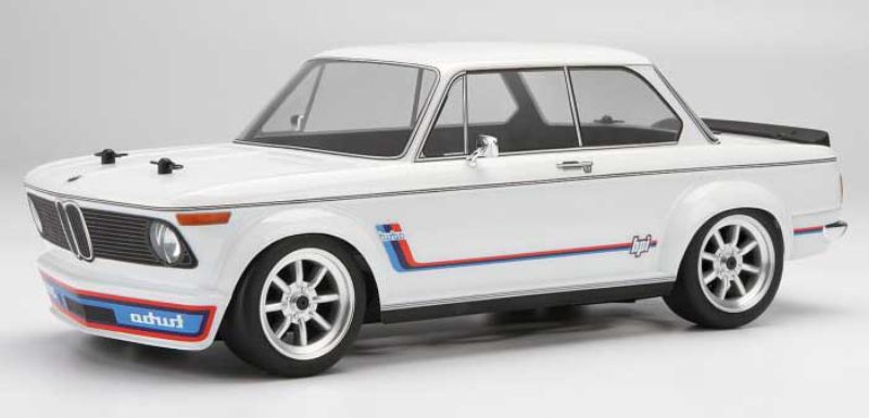 Authentic Racing BMW 2002 TURBO RC car body with premium decals, 225mm wheelbase, crafted from durable polycarbonate.