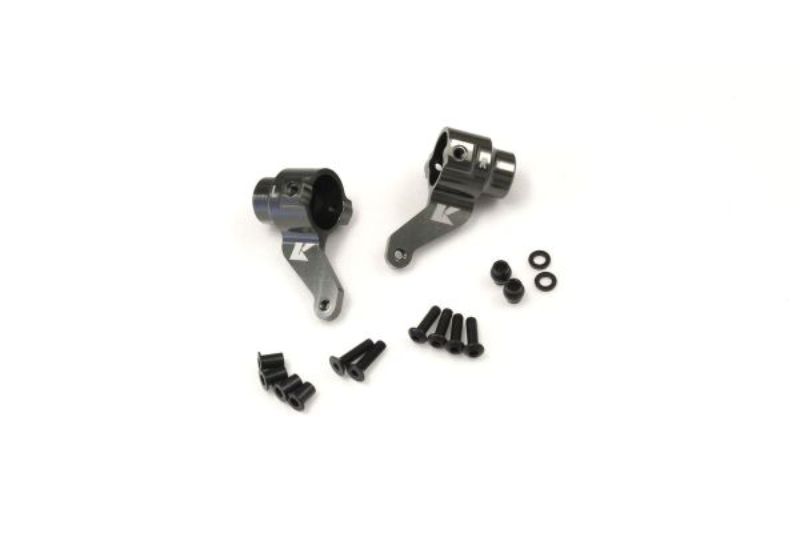 CNC aluminium knuckle set for RC vehicles, enhancing steering precision and durability for optimized performance.