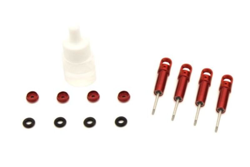 Kyosho MXW003R Aluminium Oil Shock Set enhances RC performance with adjustable damping for superior handling and stability.